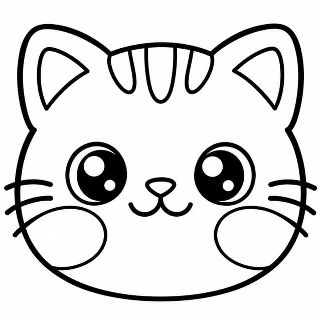 Süßes Katzen-Squishy Ausmalbild