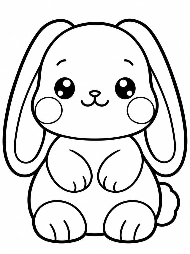 Niedliches Hasen-Squishy Ausmalbild