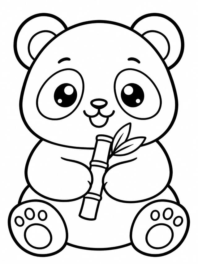 Kawaii Panda-Squishy Ausmalbild