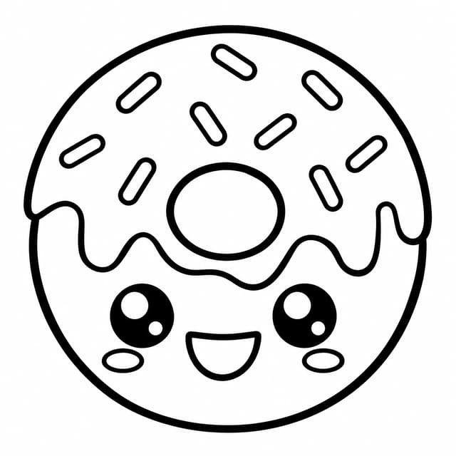 Kawaii Donut Squishy Ausmalbild