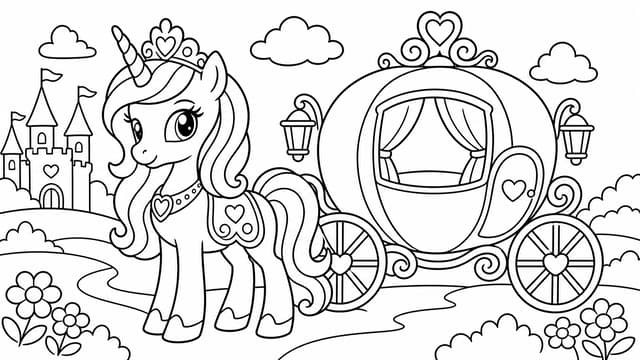 Unicorn Princess Coloring Page