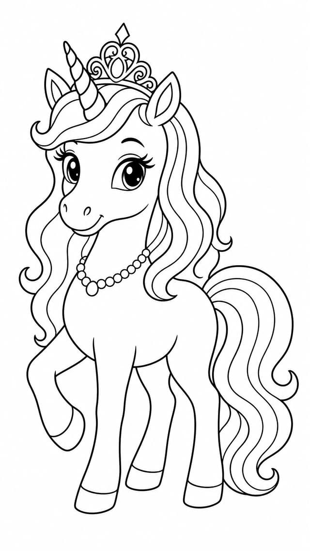 Princess Unicorn Portrait Coloring Page