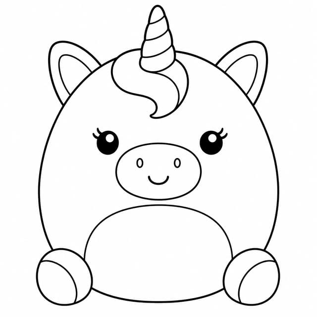 Unicorn Squishmallow Coloring Page