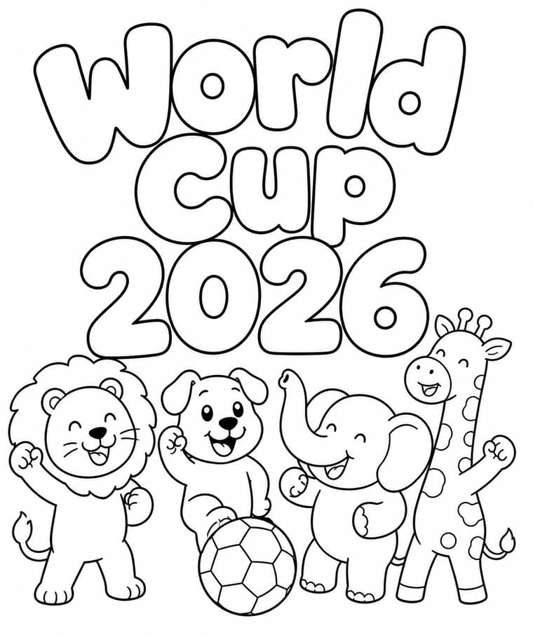 World Cup 2026 Coloring Page