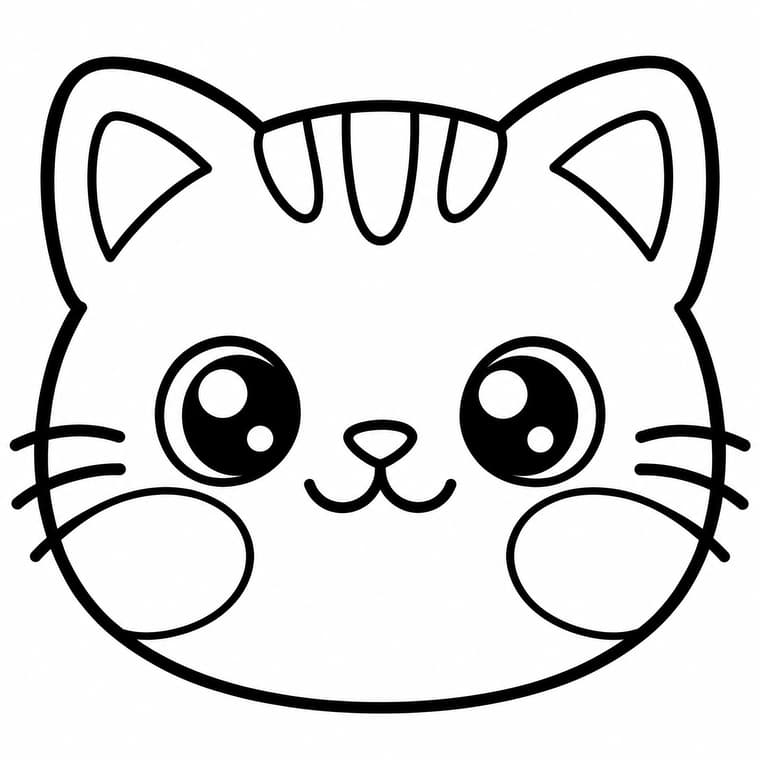 Süßes Katzen-Squishy Ausmalbild