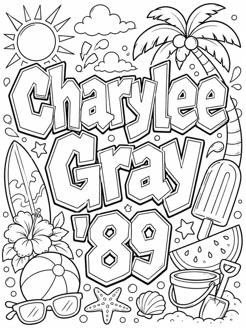 Charylee Gray '89 name coloring page