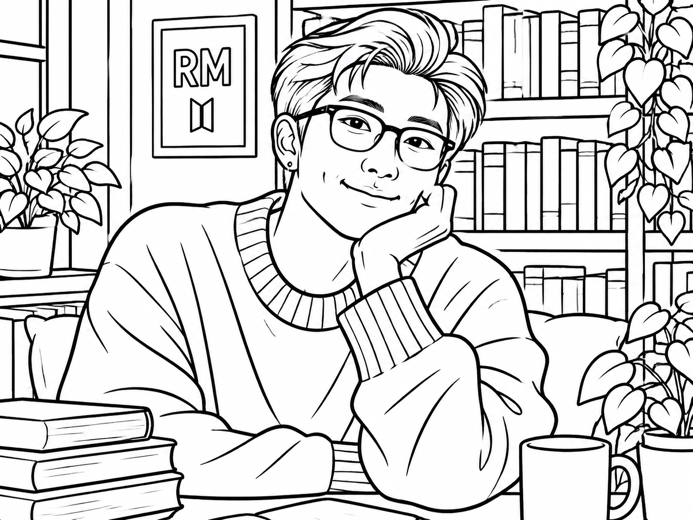 AI coloring page from a text idea