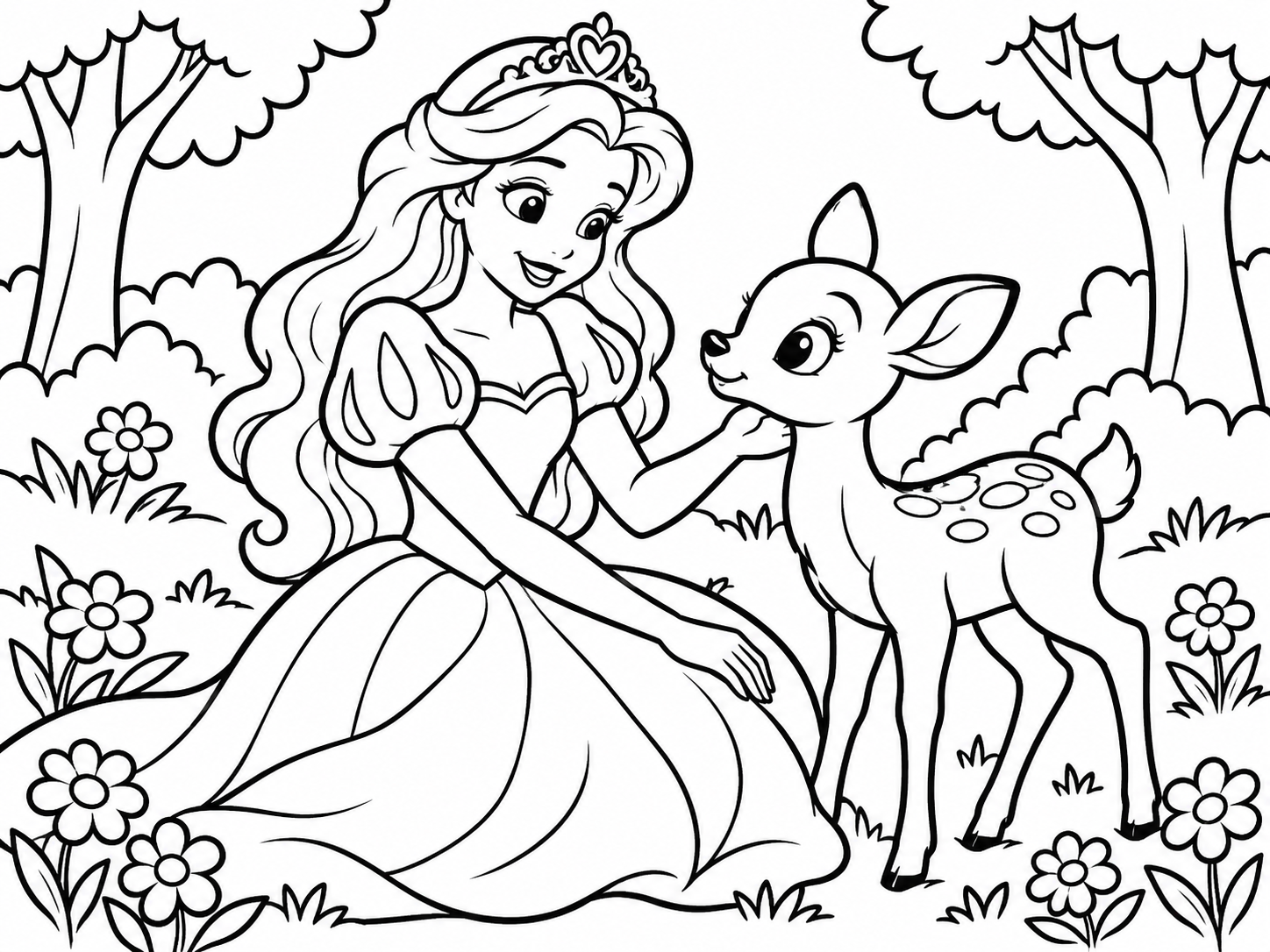 AI coloring page from a text idea