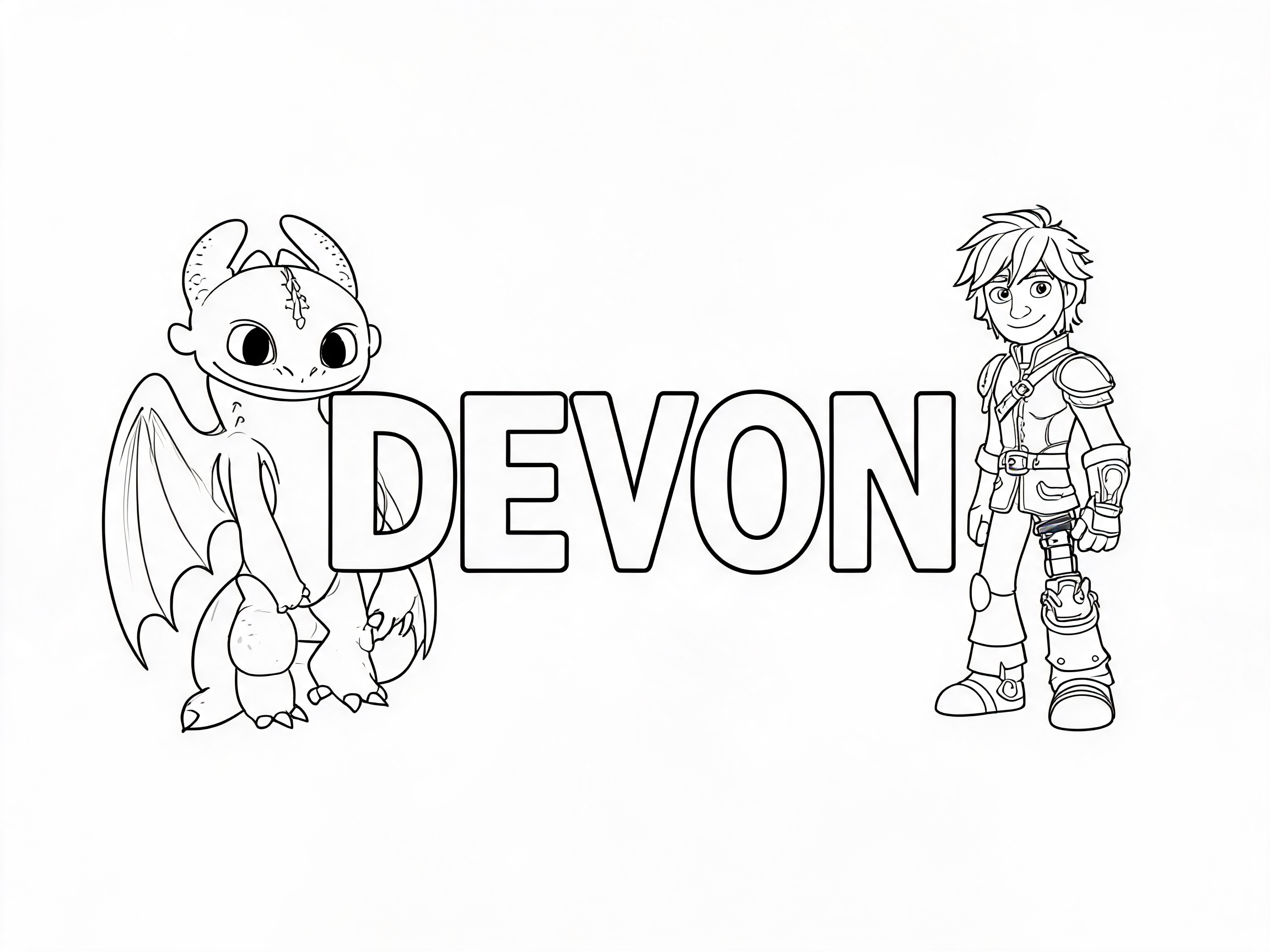 AI coloring page from a text idea