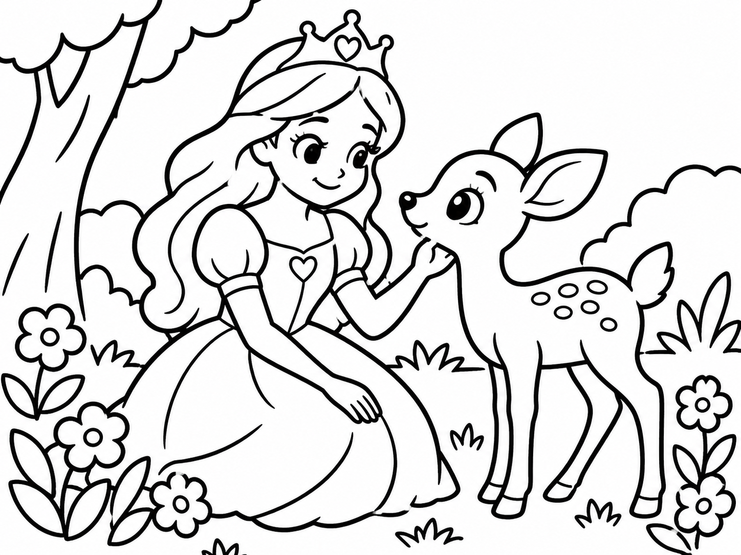 AI coloring page from a text idea