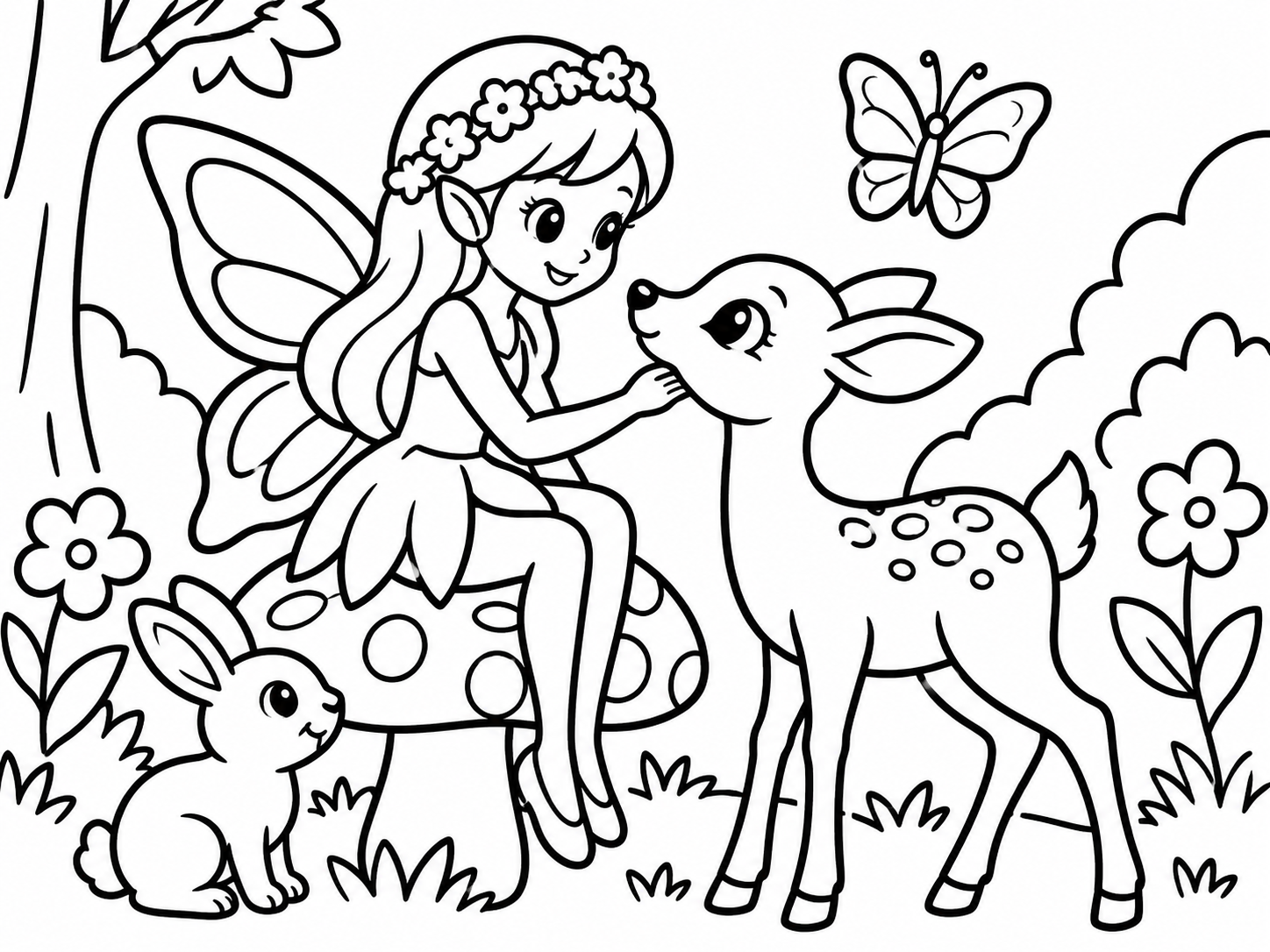 AI coloring page from a text idea
