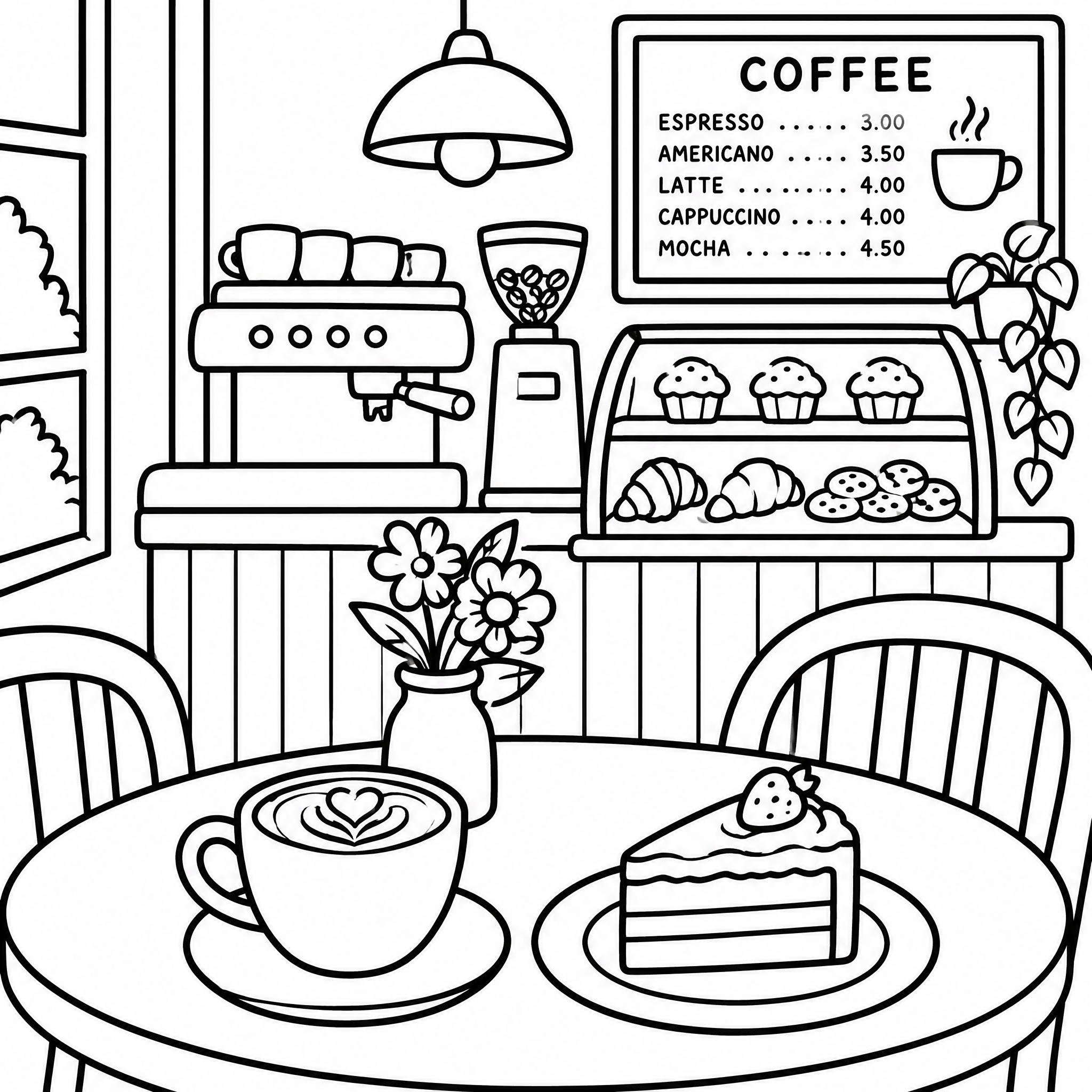 AI coloring page from a text idea