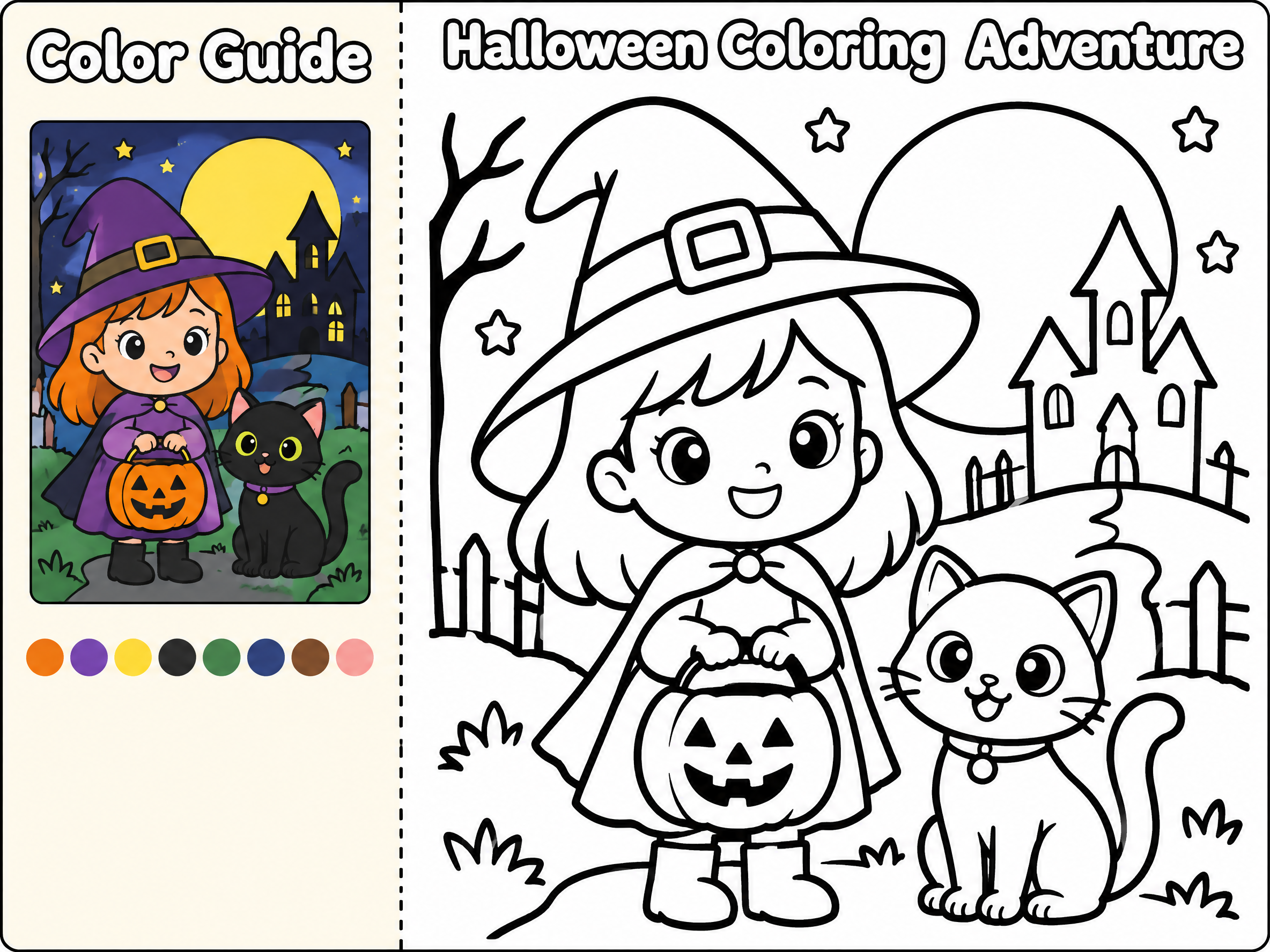 AI coloring page from a text idea