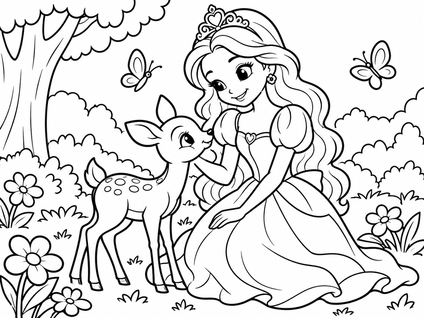 AI coloring page from a text idea