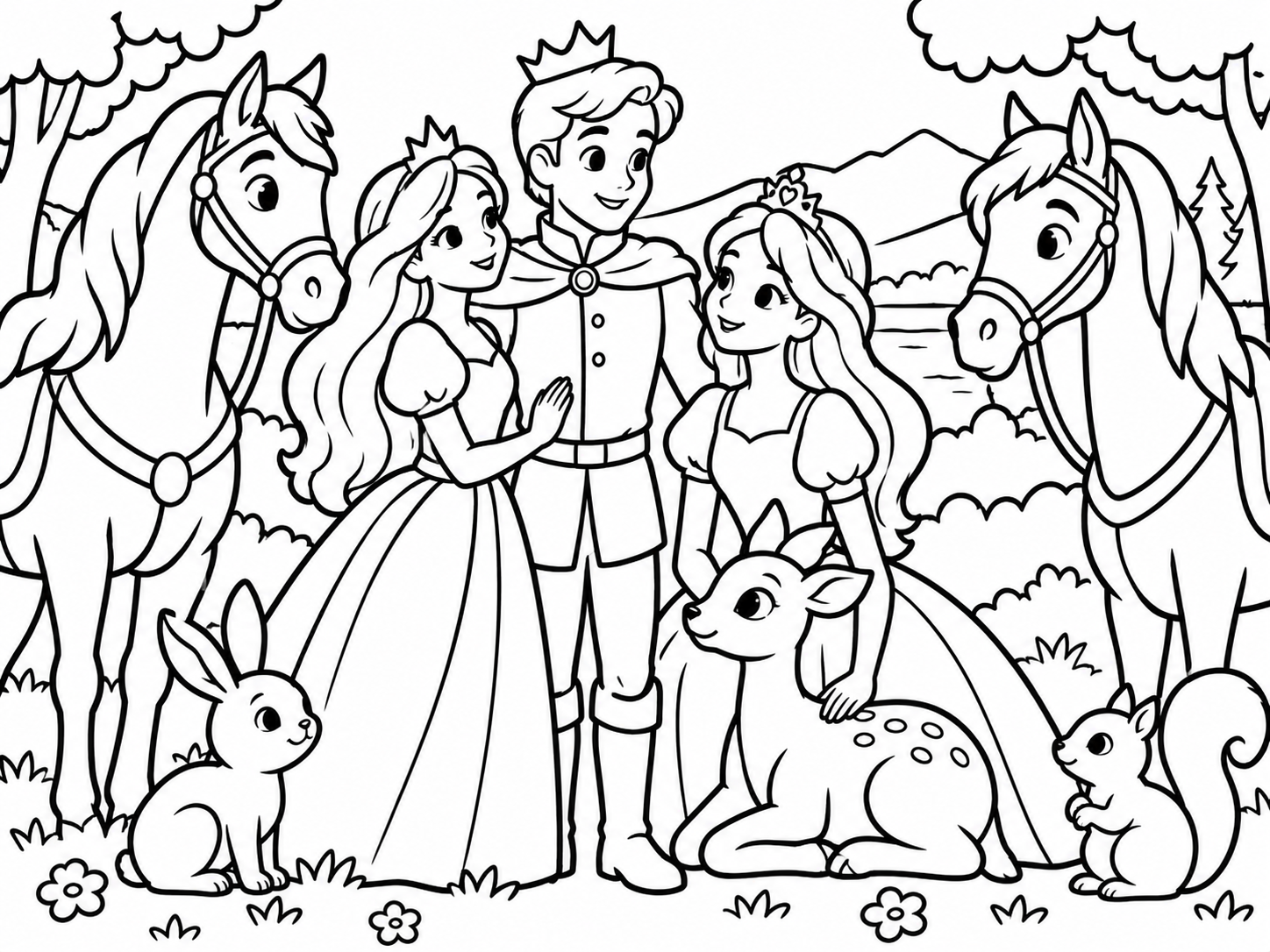AI coloring page from a text idea